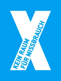 blaues Logo mit Aufschrift: kein Raum für Missbrauch