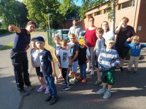 Schüler*innen beim Fußgängertraining